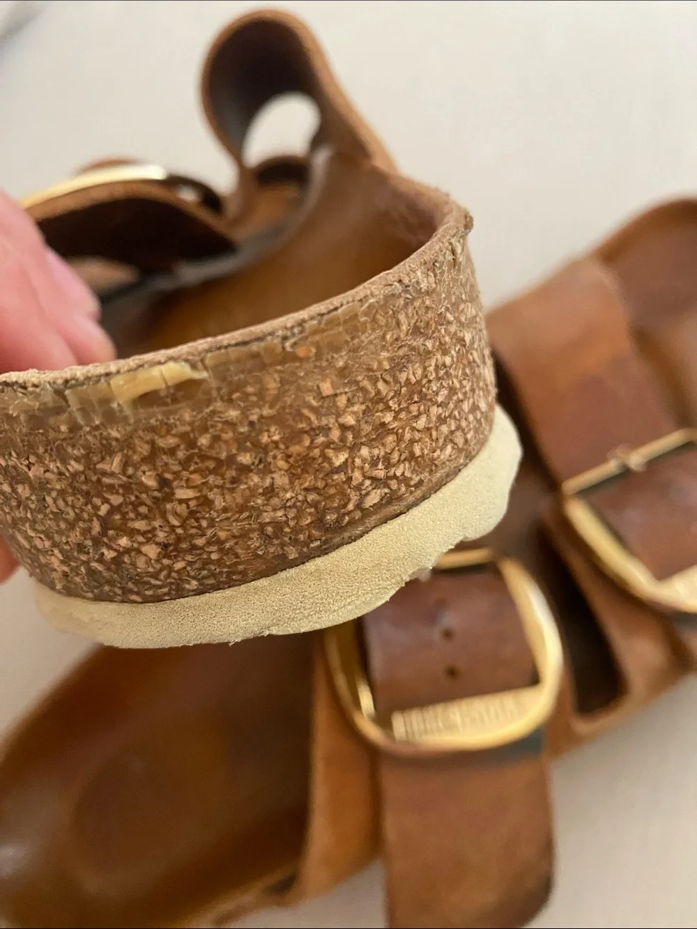 Birkenstock Arizona Gold Big Buckle slide sandal Cognac sz 42 L11 /M9